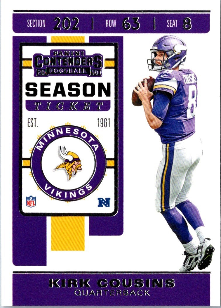 2019 Panini Contenders Kirk Cousins