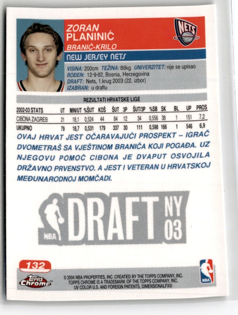 2004 Topps Zoran Planinic