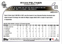 2022 Topps Ryan Feltner #373 Rookie