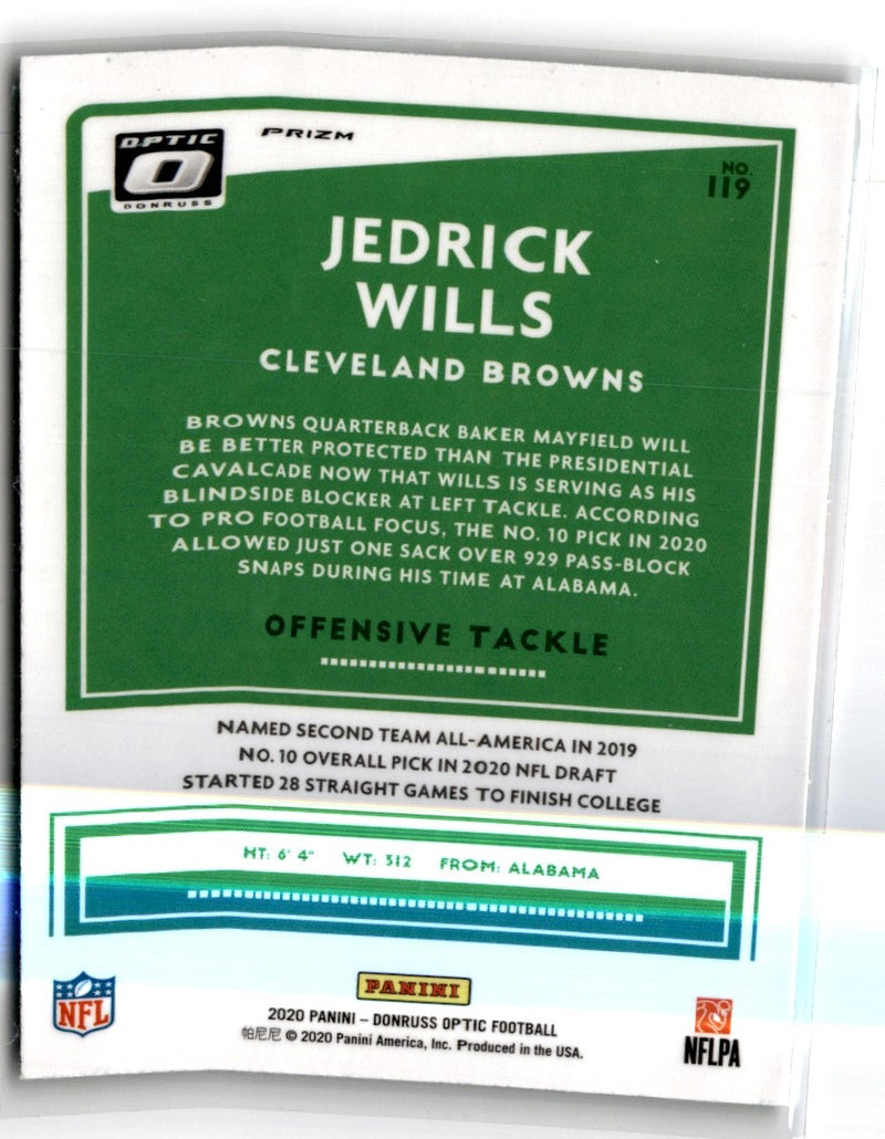 2020 Donruss Optic Green Velocity Jedrick Wills