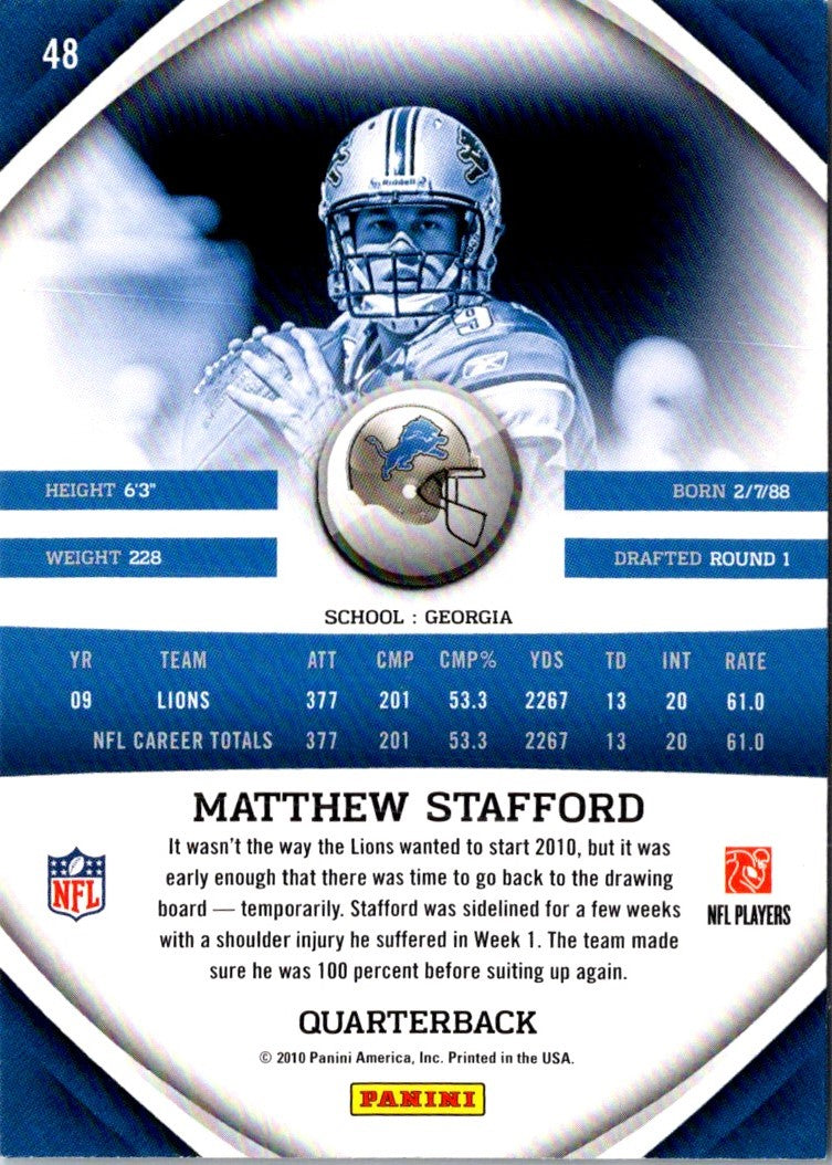 2010 Panini Gridiron Gear Matthew Stafford