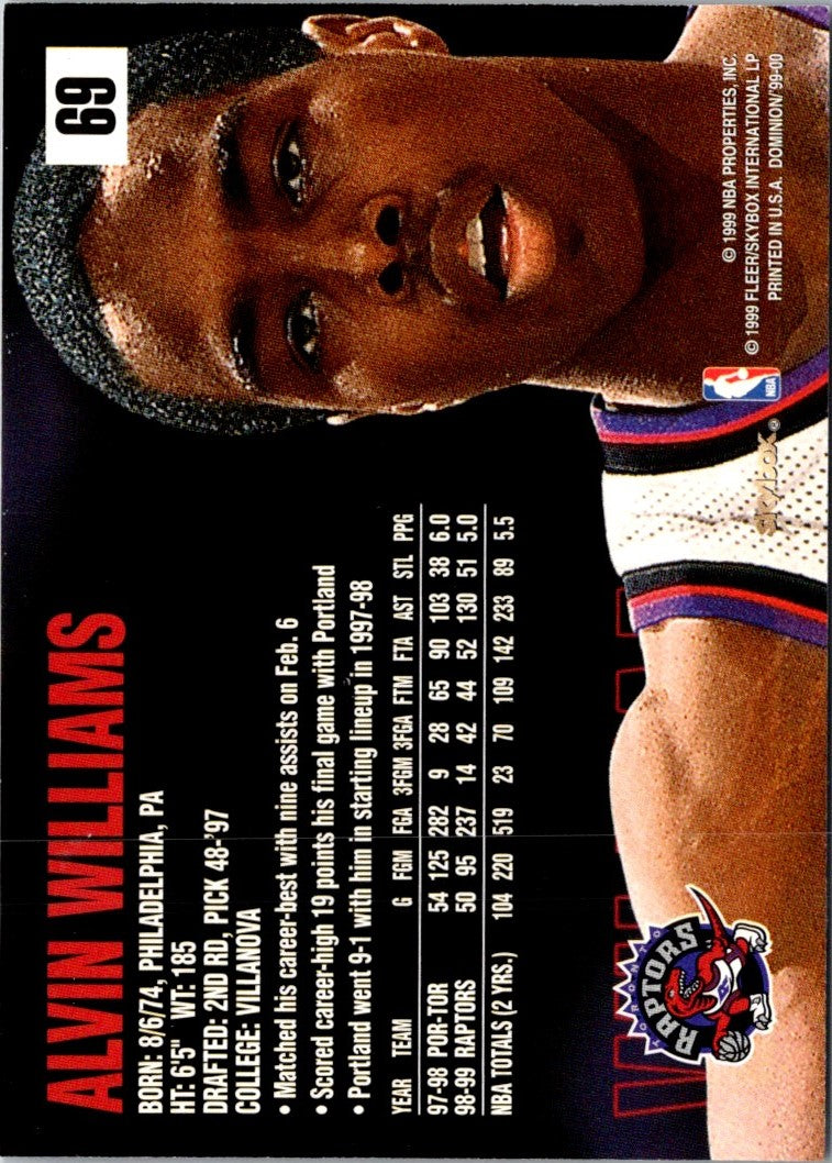 1999 SkyBox Dominion Alvin Williams