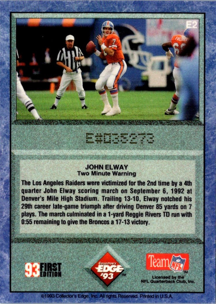 1993 Collector's Edge Elway Prisms John Elway