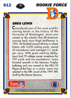 1991 Upper Deck Greg Lewis #612