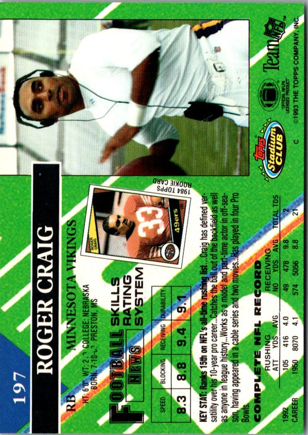 1993 Stadium Club Super Teams Bowl Roger Craig #197