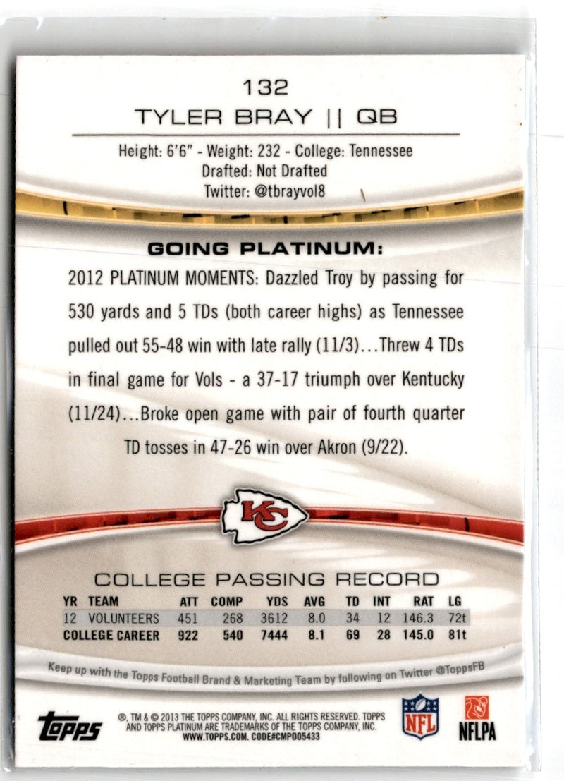 2013 Topps Platinum Tyler Bray