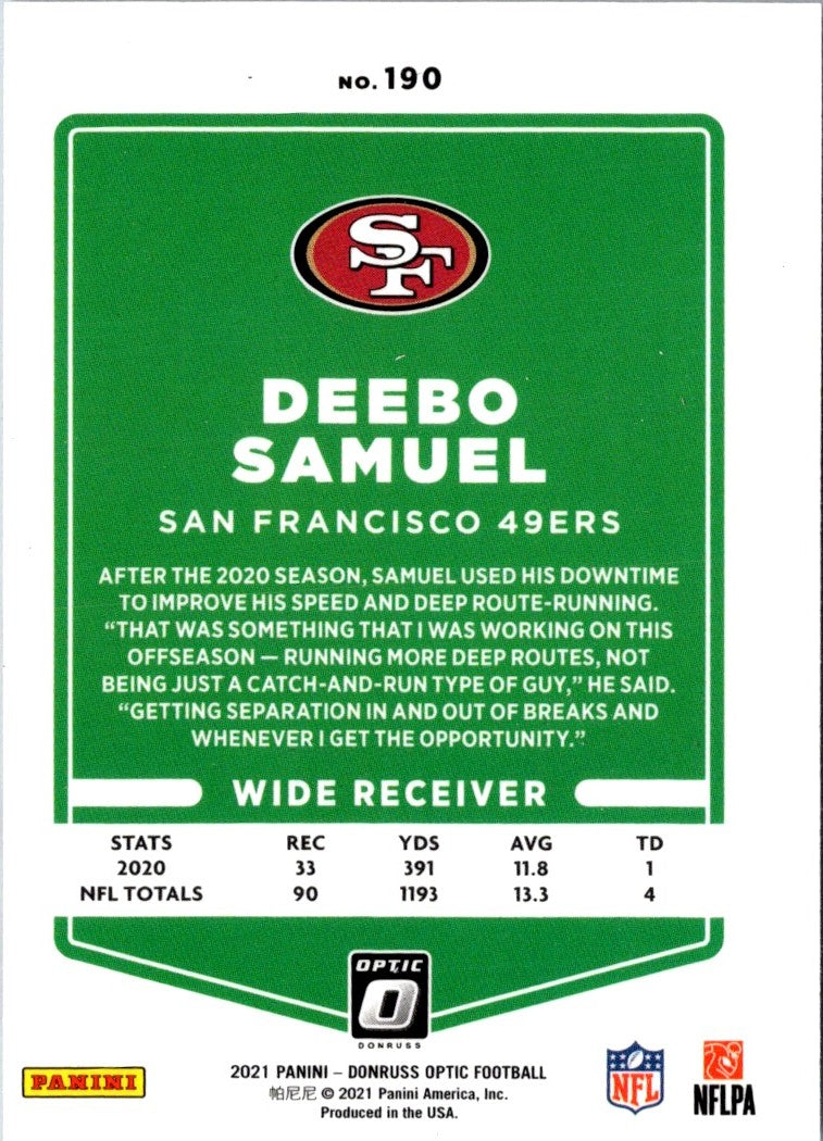 2021 Donruss Optic Red Stars Deebo Samuel