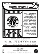 2022 Hoops Red Backs Kristaps Porzingis