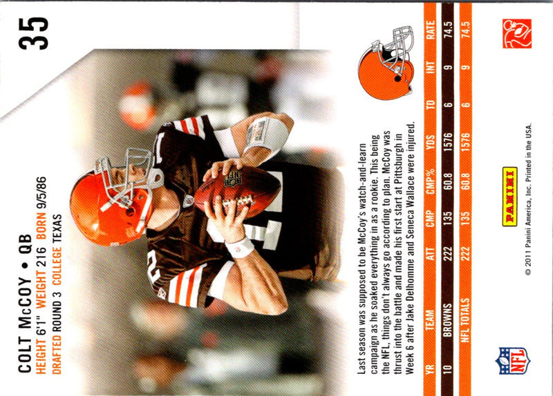 2011 Panini Rookies & Stars Colt McCoy