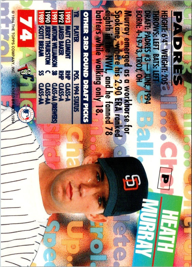1994 Stadium Club Draft Picks Heath Murray