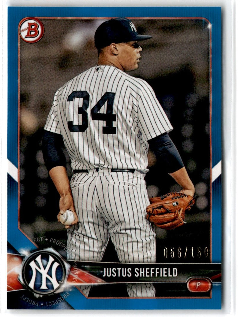 2018 Bowman Prospects Blue Justus Sheffield