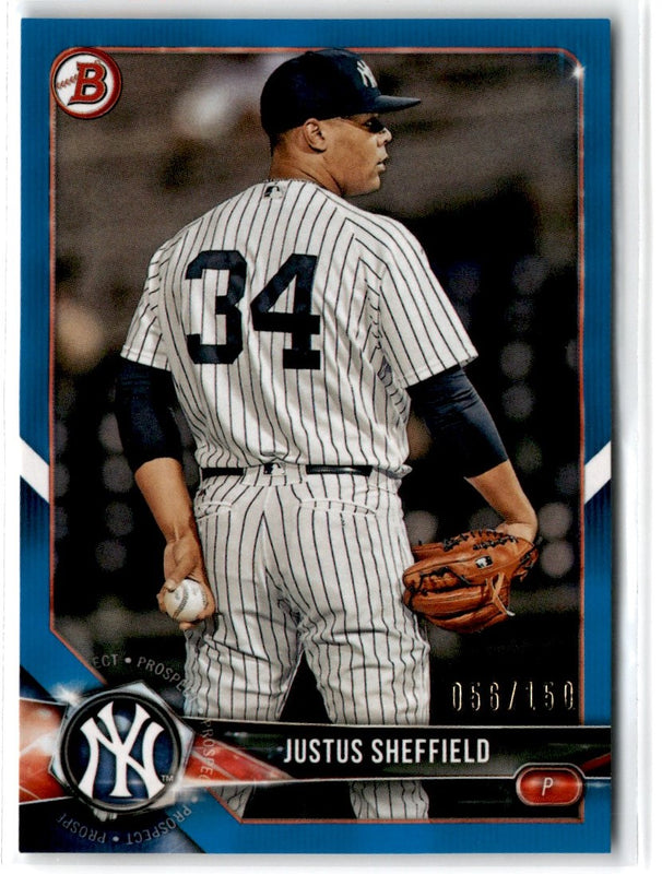 2018 Bowman Prospects Blue Justus Sheffield #BP69 056/150