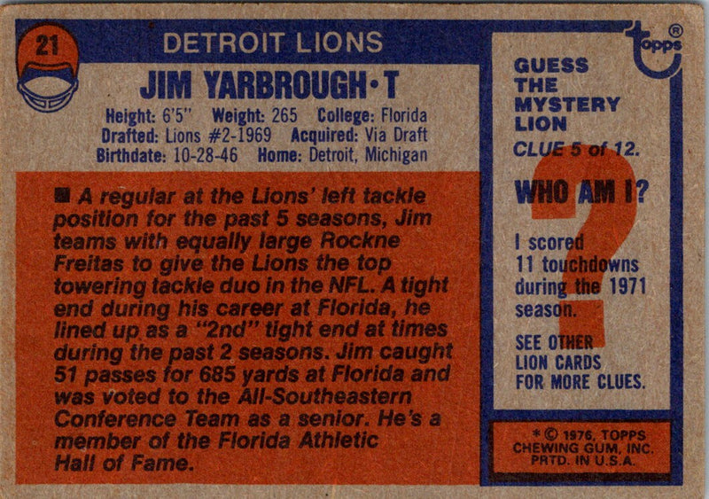 1976 Topps Jim Yarbrough