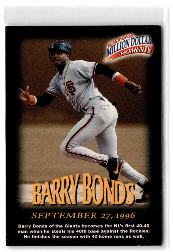 1997 Fleer Million Dollar Moments Barry Bonds #4