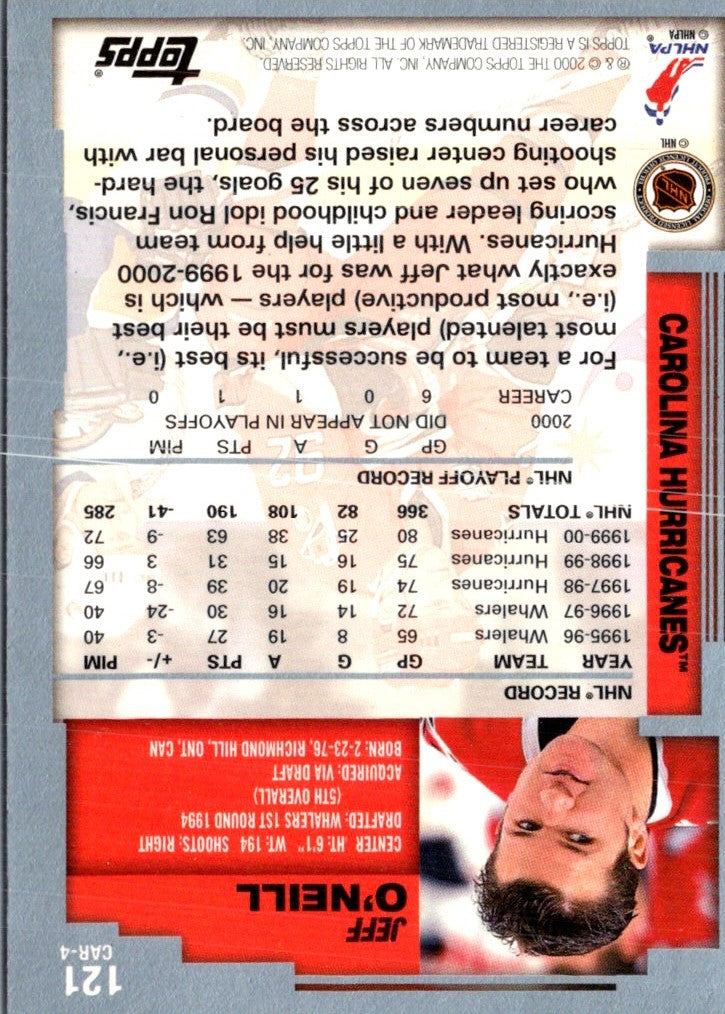 2000 Topps Jeff O'Neill