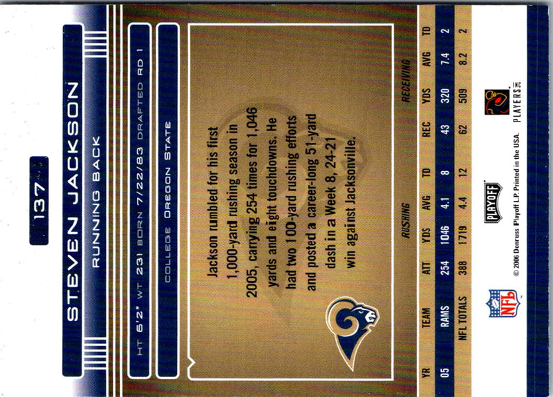 2006 Playoff Absolute Memorabilia Steven Jackson