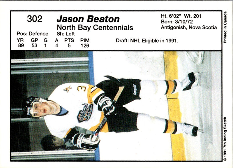 1990 7th Inning Sketch OHL Jason Beaton