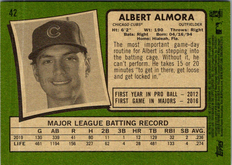 2020 Topps Heritage Albert Almora