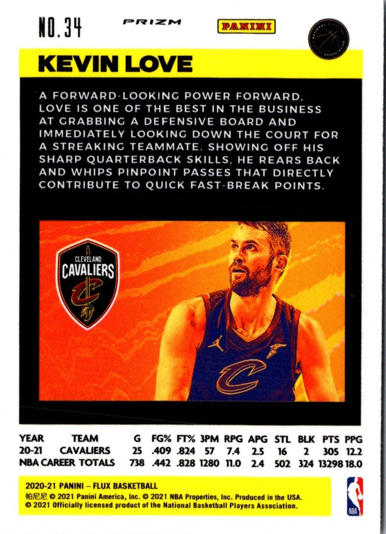 2020 Panini Flux Blue Kevin Love