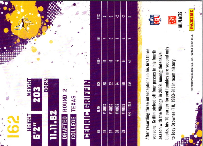 2010 Score Cedric Griffin