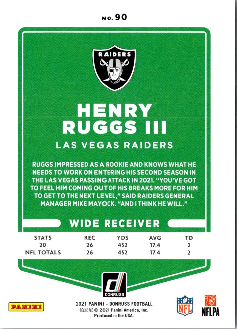 2021 Donruss Henry Ruggs III