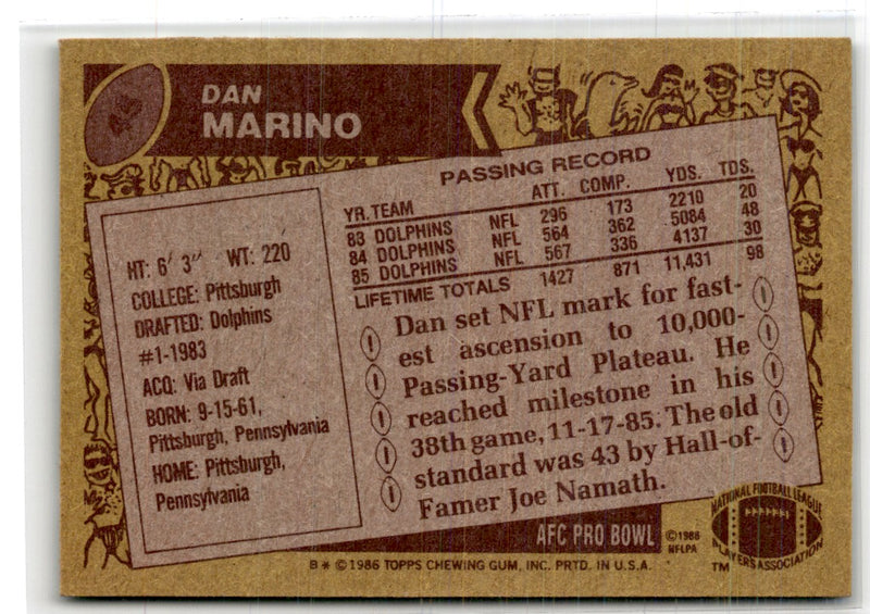 1986 Topps Dan Marino