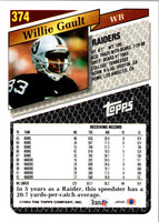 1993 Topps Willie Gault #374