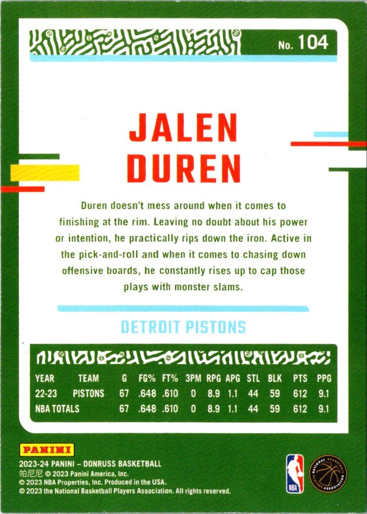 2023 Donruss Jalen Duren