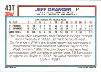 1992 Topps Traded Jeff Granger #43T