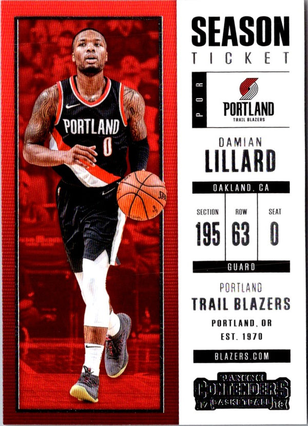 2017 Panini Contenders Damian Lillard #36