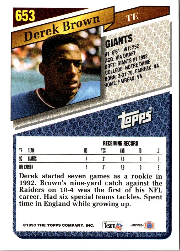 1993 Topps Derek Brown