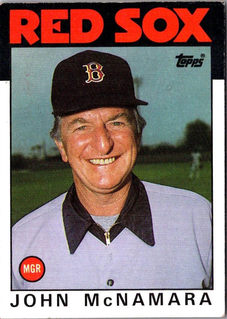 1986 Topps John McNamara