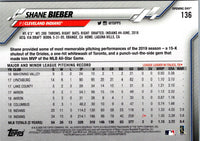 2020 Topps Shane Bieber #136