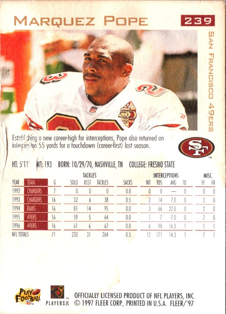 1997 Fleer Marquez Pope