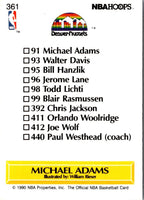 1990 Hoops Michael Adams #361