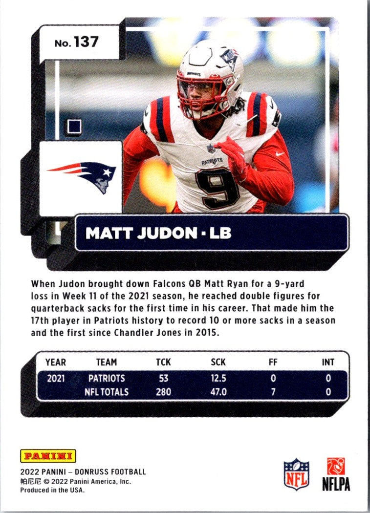 2022 Donruss Matt Judon