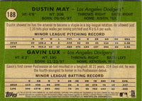 2020 Topps Heritage Dustin May/Gavin Lux #188 Rookie