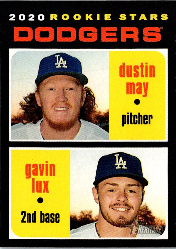 2020 Topps Heritage Dustin May/Gavin Lux #188 Rookie