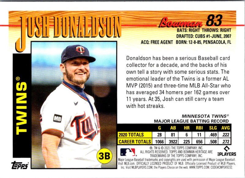 2021 Bowman Heritage Josh Donaldson