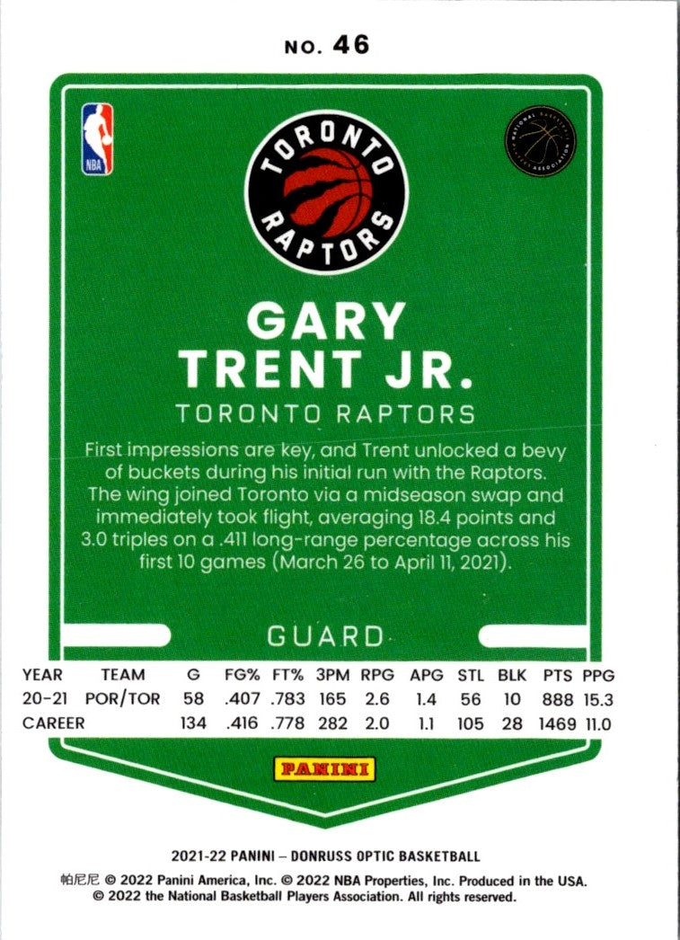 2021 Donruss Optic Red Gary Trent Jr.