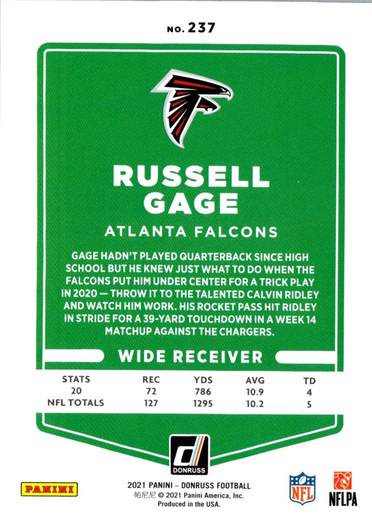 2021 Donruss Russell Gage