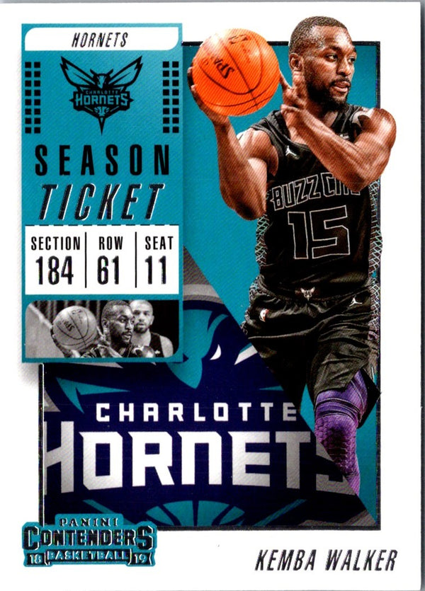 2018 Panini Contenders Game Ticket Green Kemba Walker #4