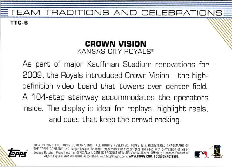 2020 Topps Opening Day Team Traditions and Celebrations Crown Vision