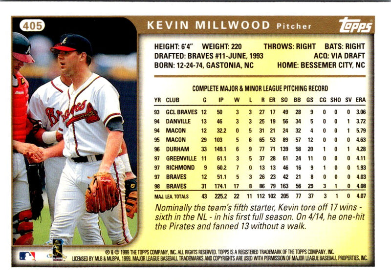 1999 Topps Kevin Millwood