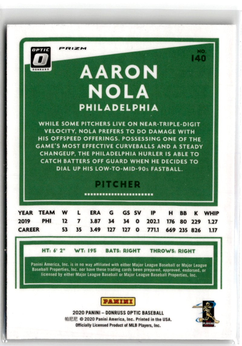 2020 Donruss Optic Red Wave Aaron Nola