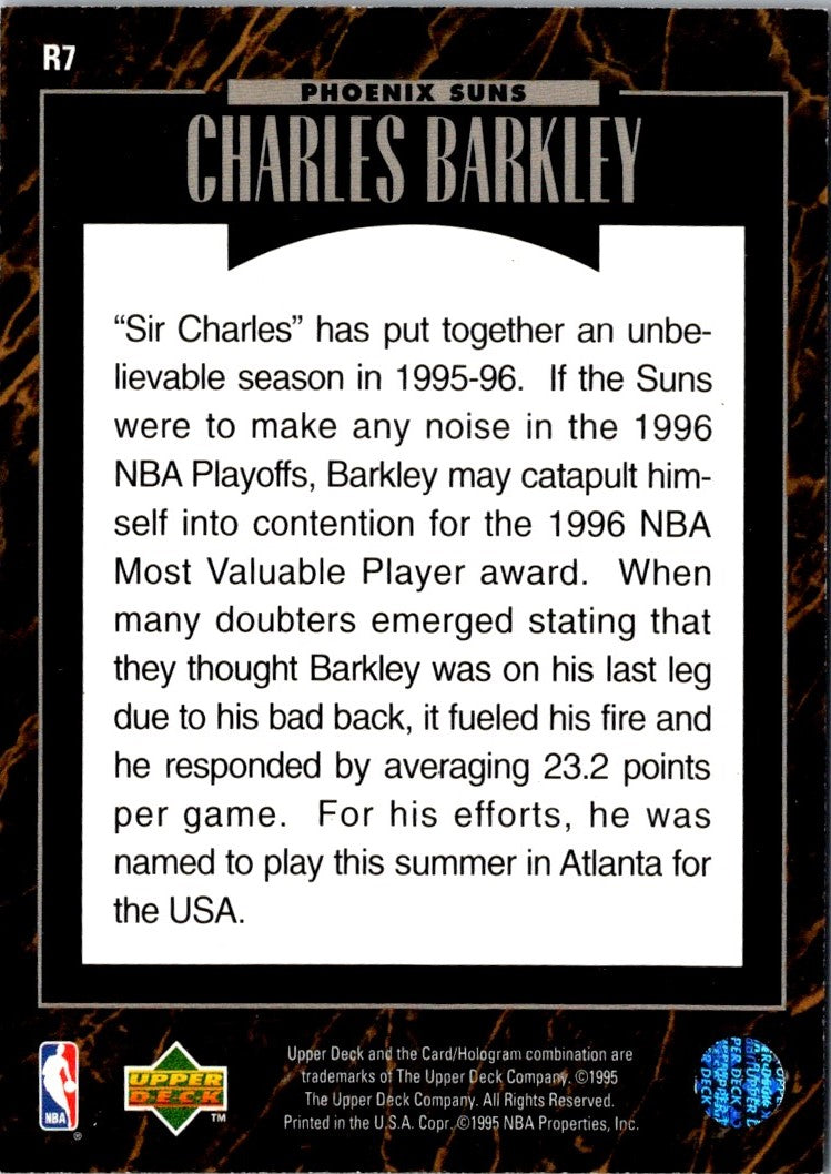 1995 Upper Deck Predictors MVP Exchange Charles Barkley