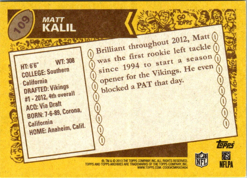 2013 Topps Archives Matt Kalil