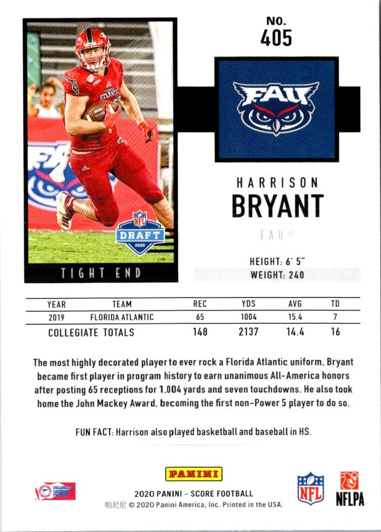 2020 Score Scorecard Harrison Bryant