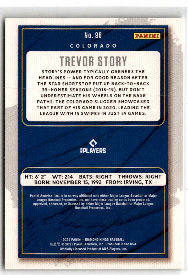 2021 Panini Diamond Kings Blue Trevor Story