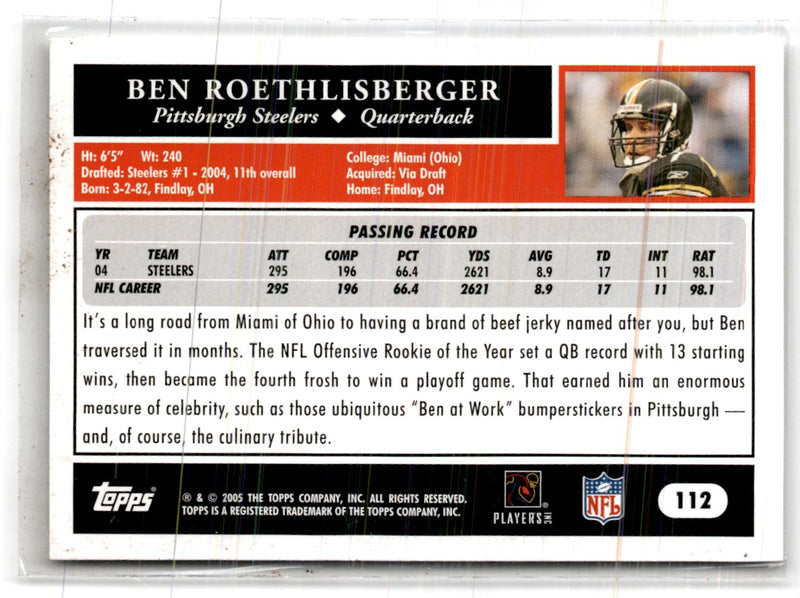 2005 Topps 1st Edition Ben Roethlisberger